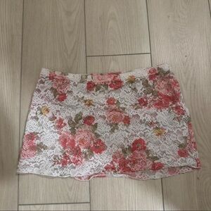 Floral Lace Mini Skirt